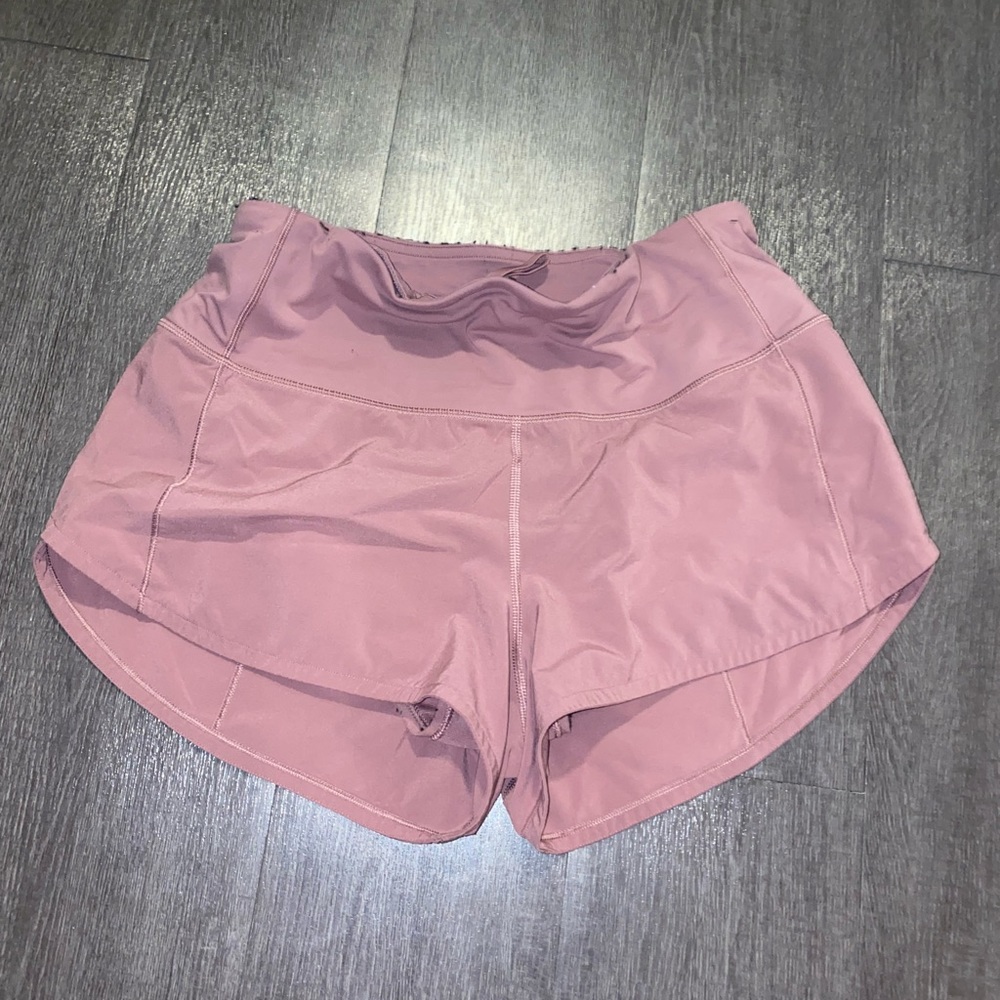 Mauve Lululemon high rise shorts